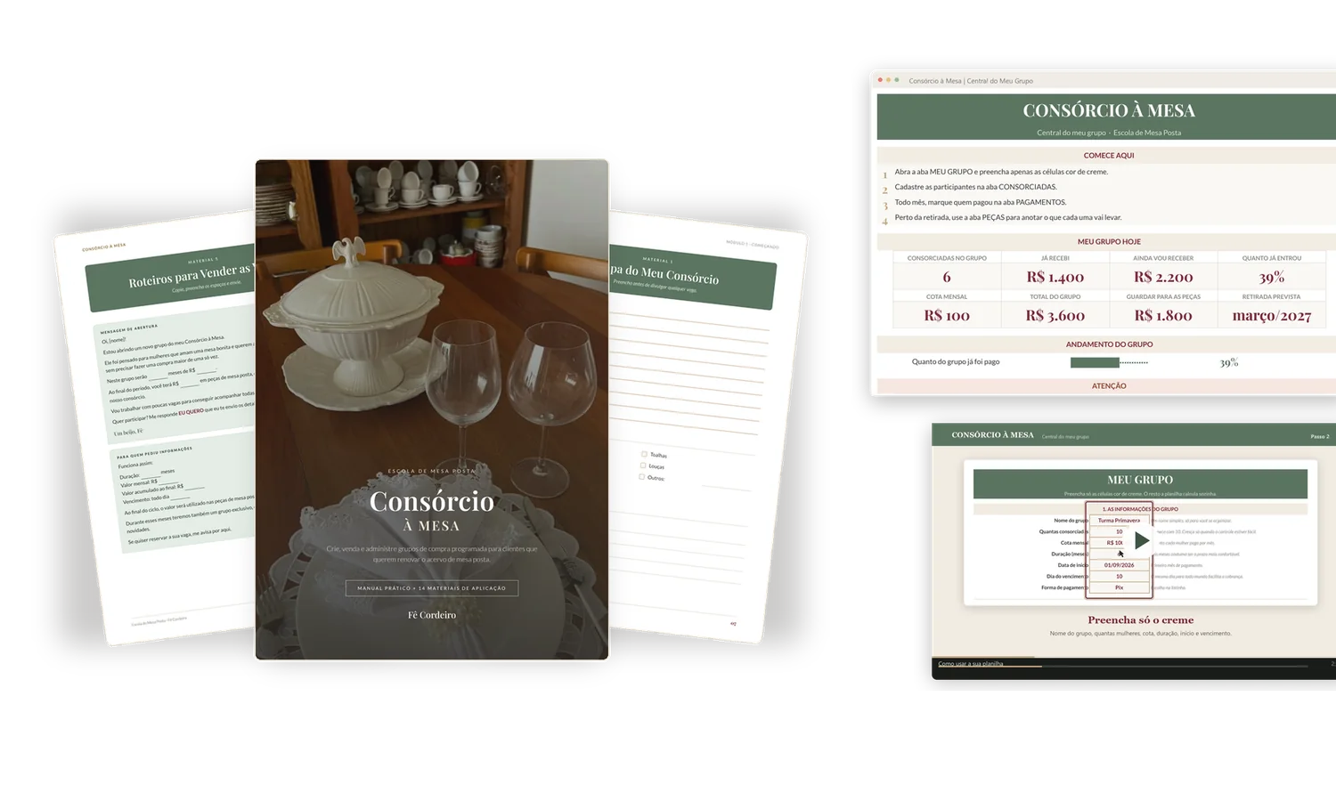 Aula, ebook e planilha do Consórcio à Mesa