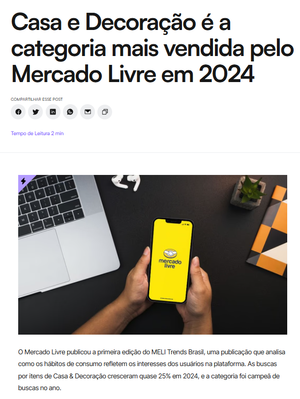 Casa e Decoração mais vendida